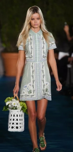 Tory Burch Garden Party Talia Dress Botanical 8 - Picture 2 of 7